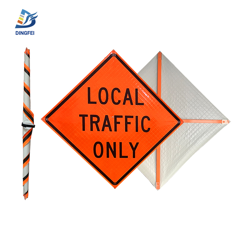 Local Traffic Only Reflective Roll Up Traffic Sign - 